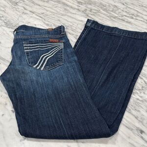 7 For All Mankind Dark Blue Boot Cut Jeans